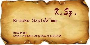 Krisko Szalóme névjegykártya